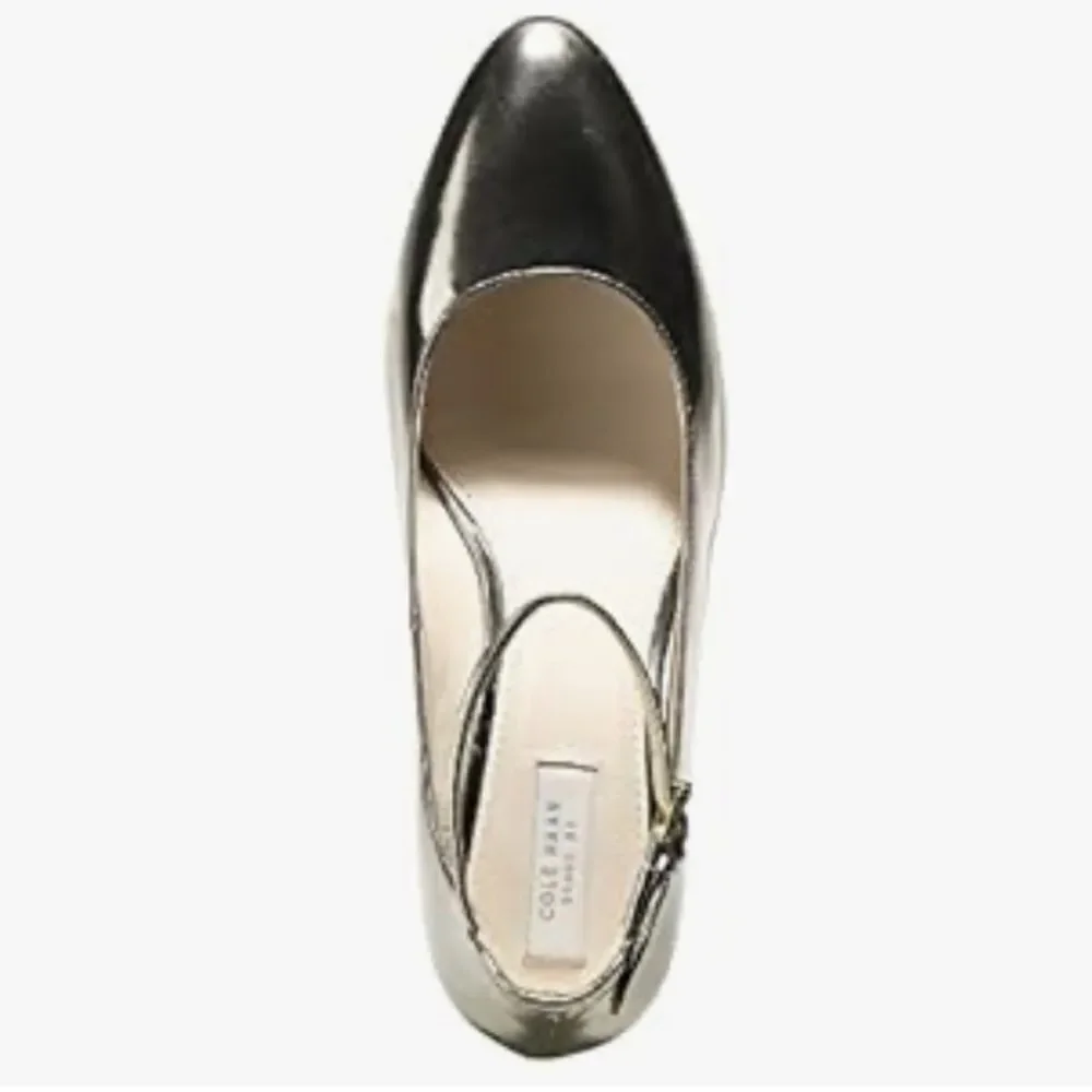Cole Haan Women's Larue Grand Pump 85MM, Pewter Metallic, 10B US